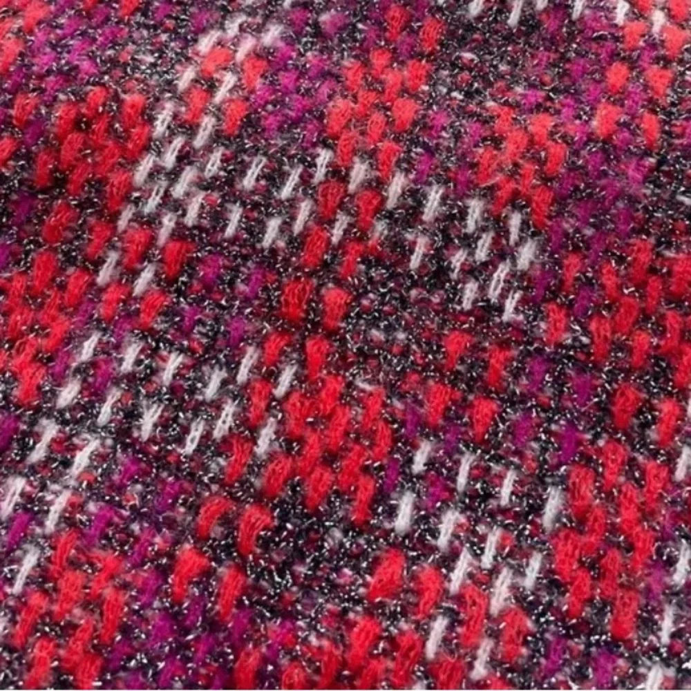 Metallic Plaid Textured Ruffle Tweed - Picture 2 of 6